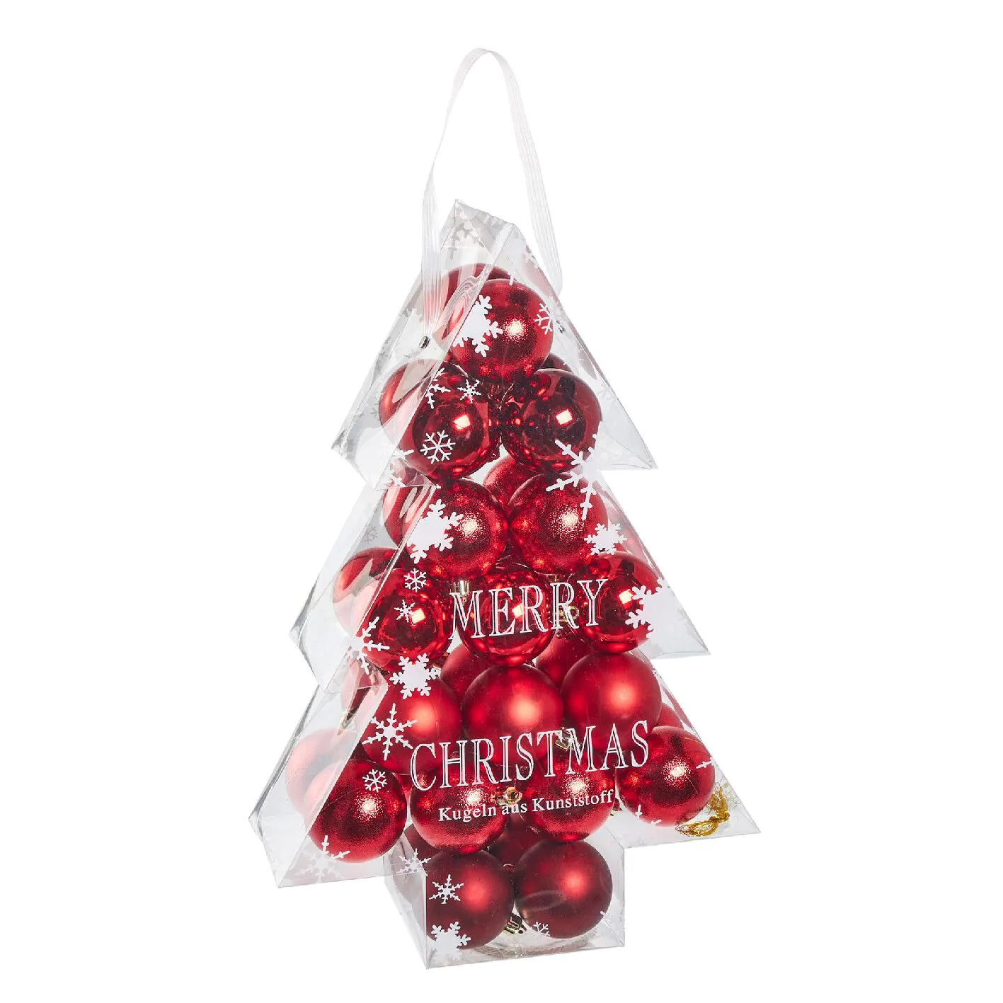34er Weihnachtskugel Set Weihnachtskugeln, rot
