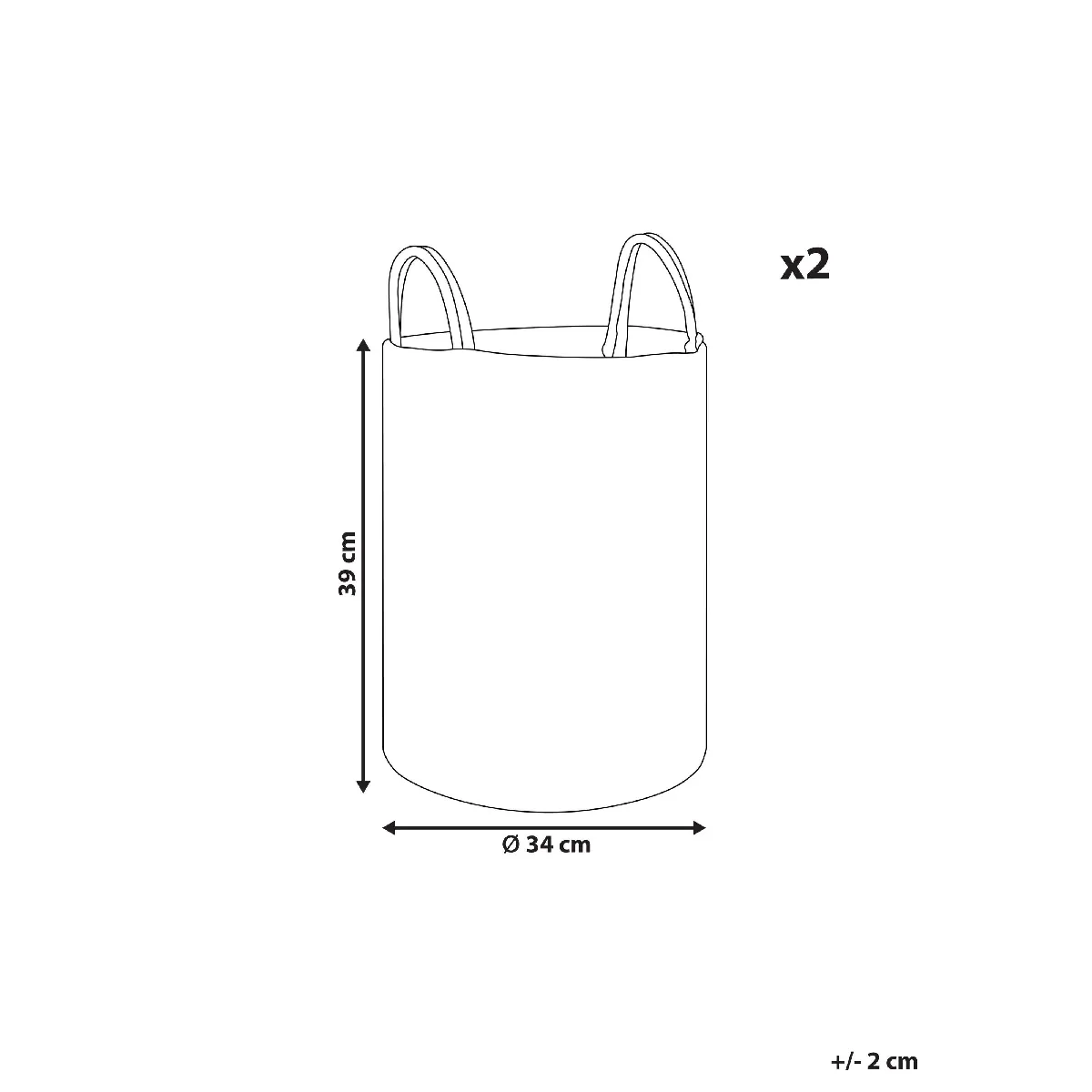 Beliani SARYK - Lot de 2 paniers en coton gris