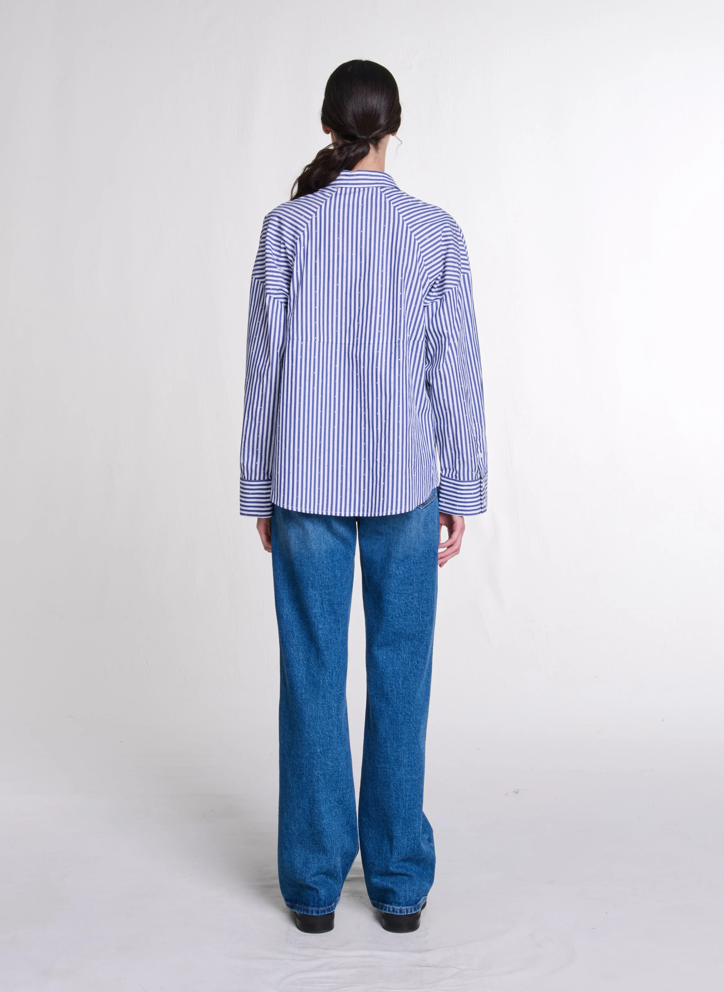 Chemise col classique en coton | Multicolore