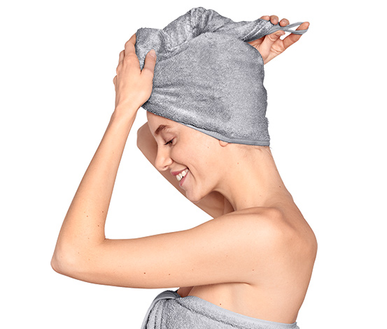 Turban-Handtuch, grau