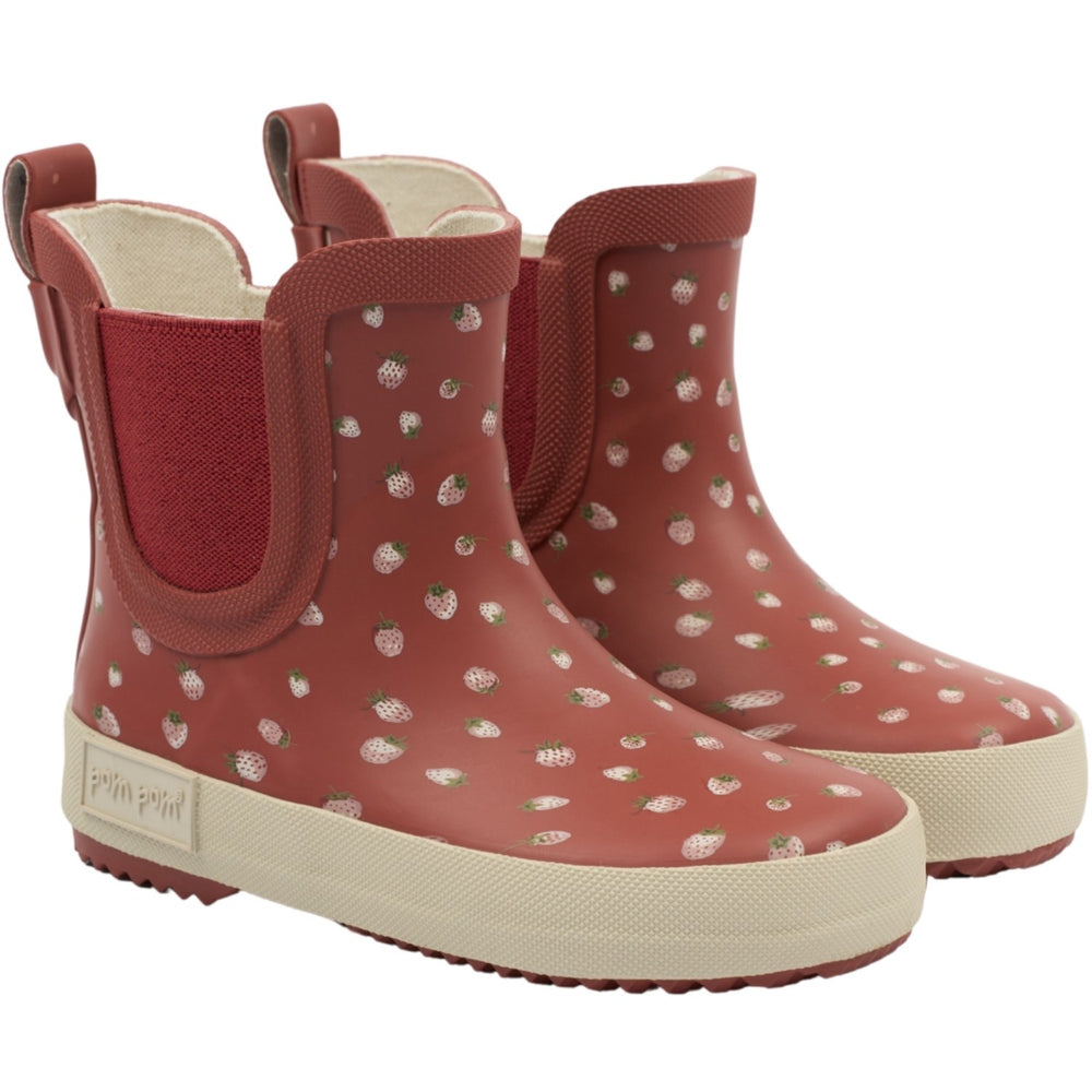Køb Pom Pom Strawberry Dot Look Gummistøvler Ankle