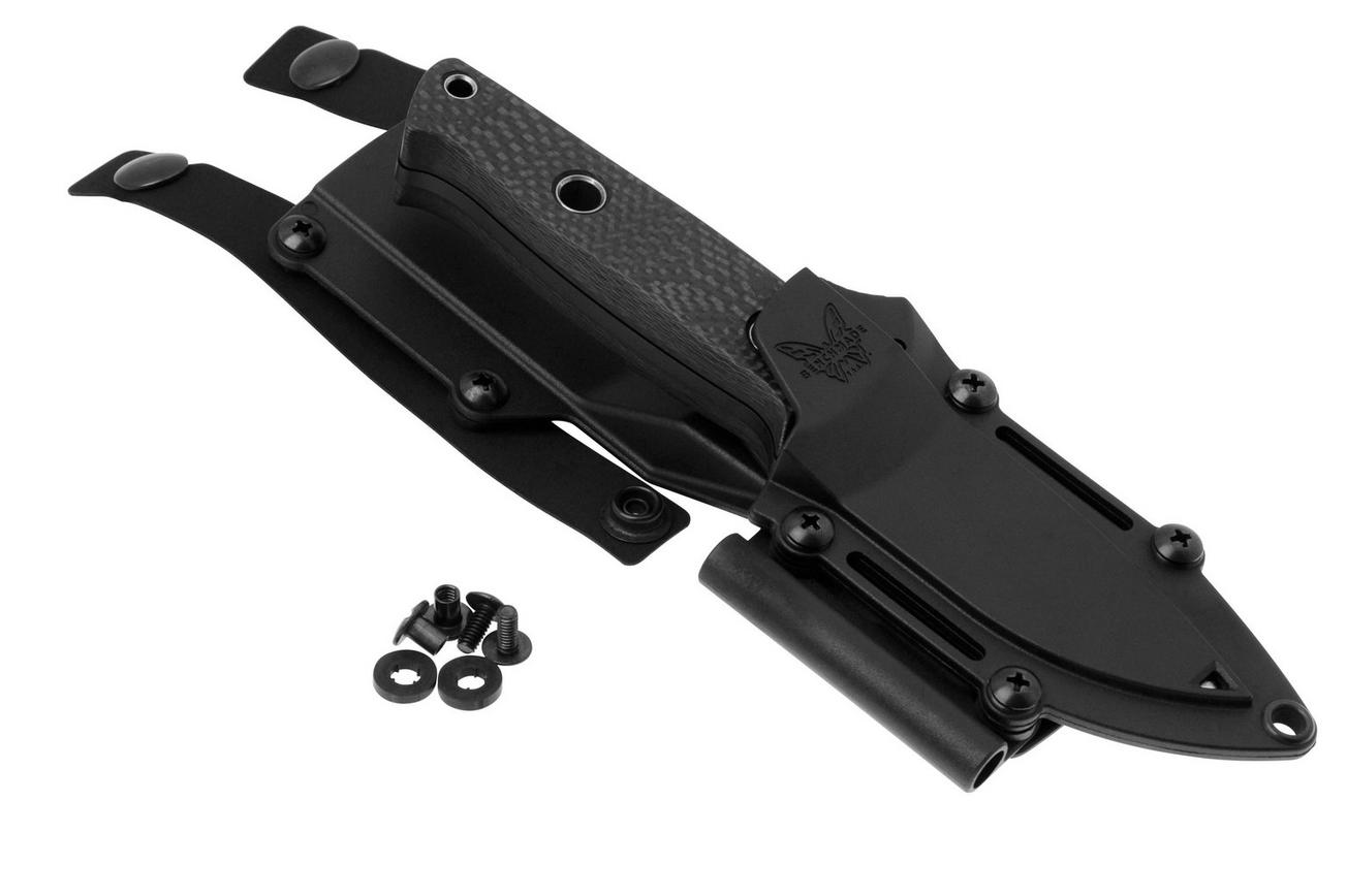 Benchmade Mini Bushcrafter 165BK Black Cerakote CPM-CruWear, Carbon Fiber, bushcraftmes, Sibert design