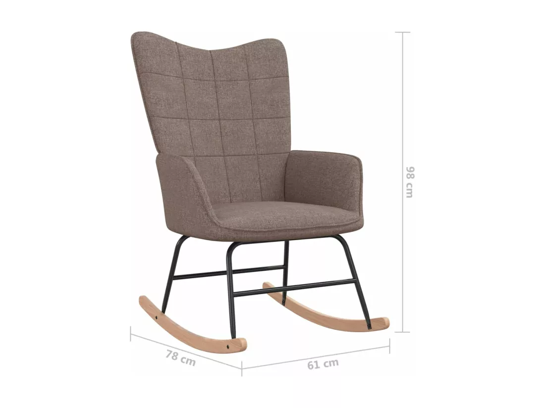 Chaise à bascule avec tabouret Taupe Tissu