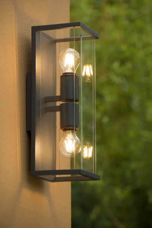 Lucide Claire 2 wandlamp buiten IP54 zwart