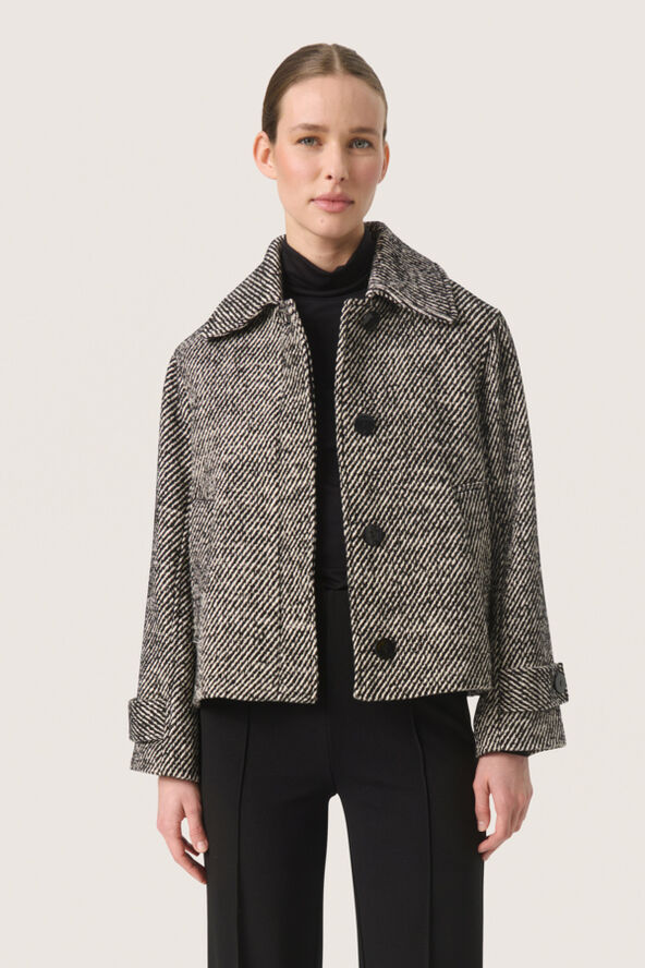 Soaked in Luxury SLMabel Akeleje Jacket Black and white twill