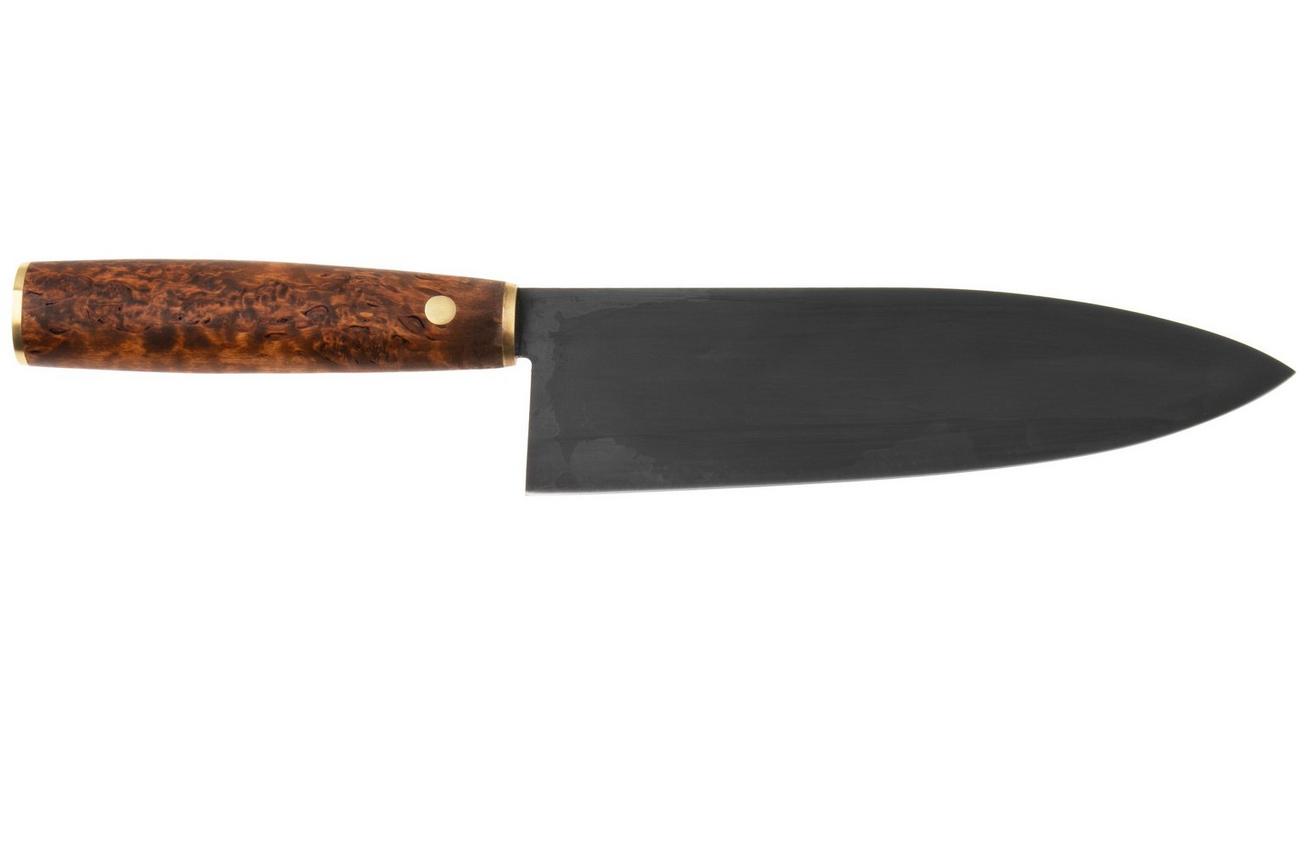 Roselli Gyuto Chef Knife R770D Carbon Steel, Stained Curly Birch, koksmes, 19.5 cm