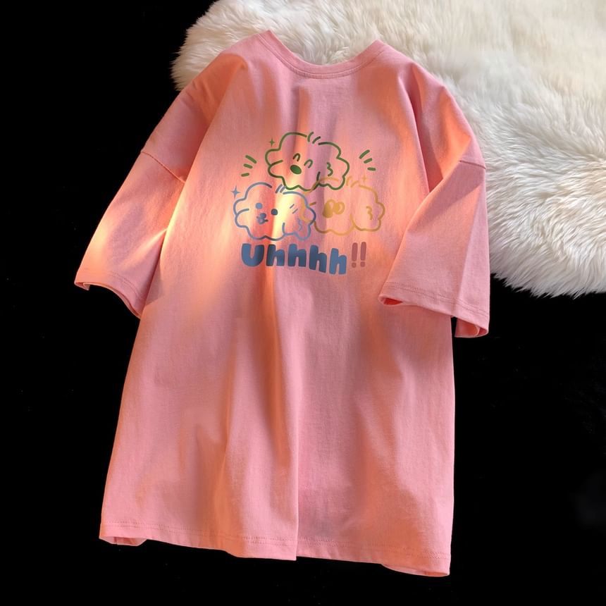 Sensarra - T-shirt met korte mouwen en cartoonletterprint