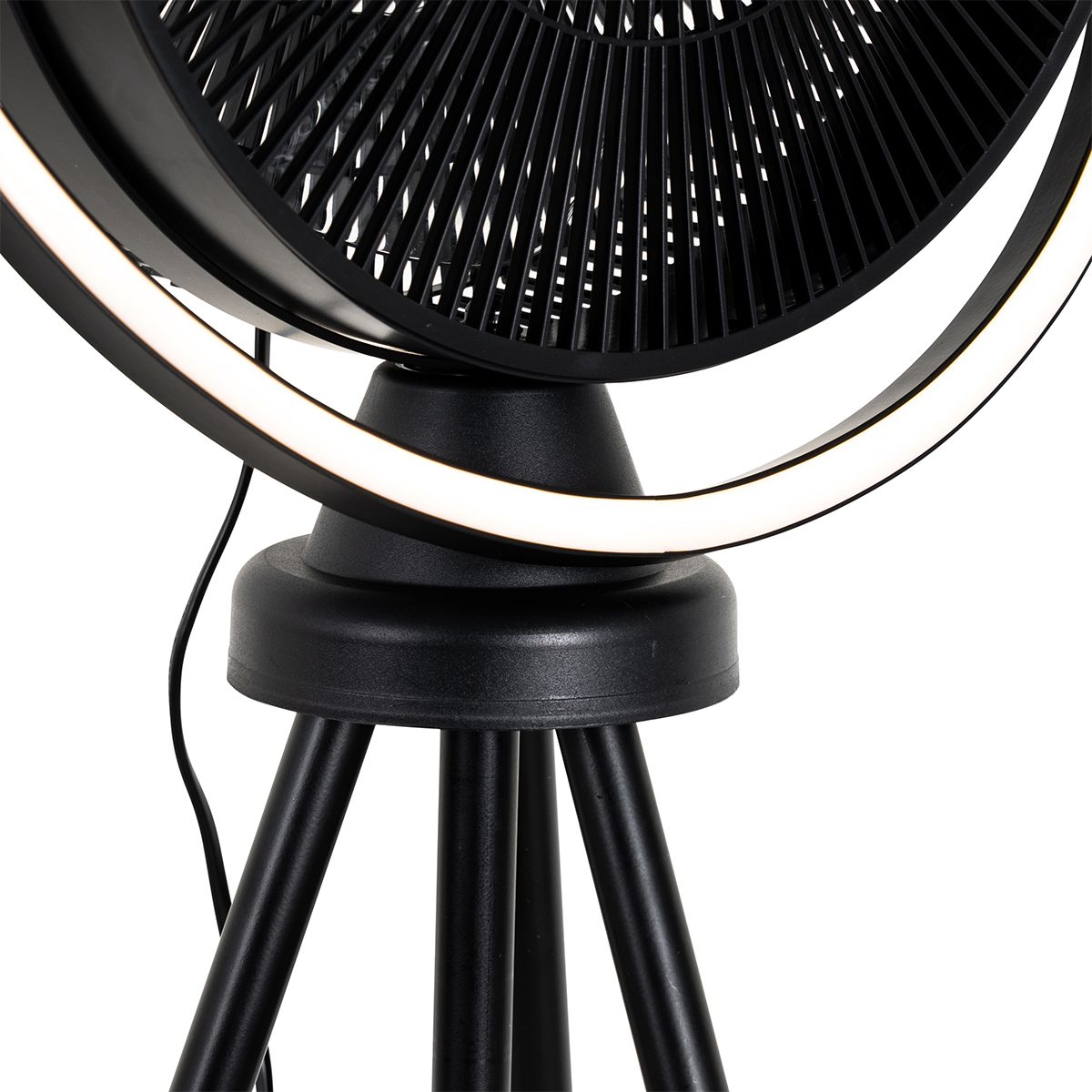 Vloerventilator tripod zwart incl. LED 3-staps dimbaar verstelbaar - Marleen