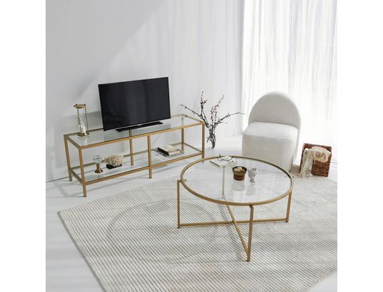 CONCEPT1 - Meuble TV Basique doré tv501 130 x 40 x h45 cm