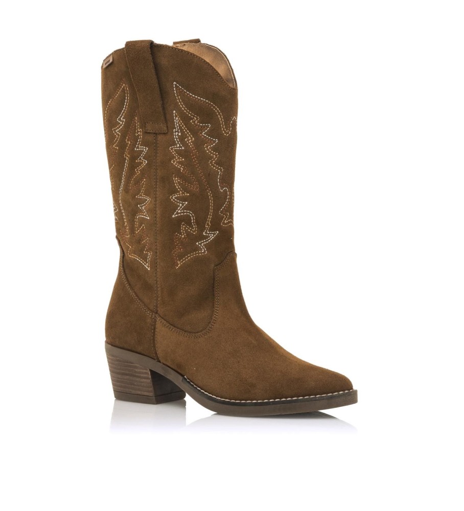Bota de couro Mustang Teo marrom casual