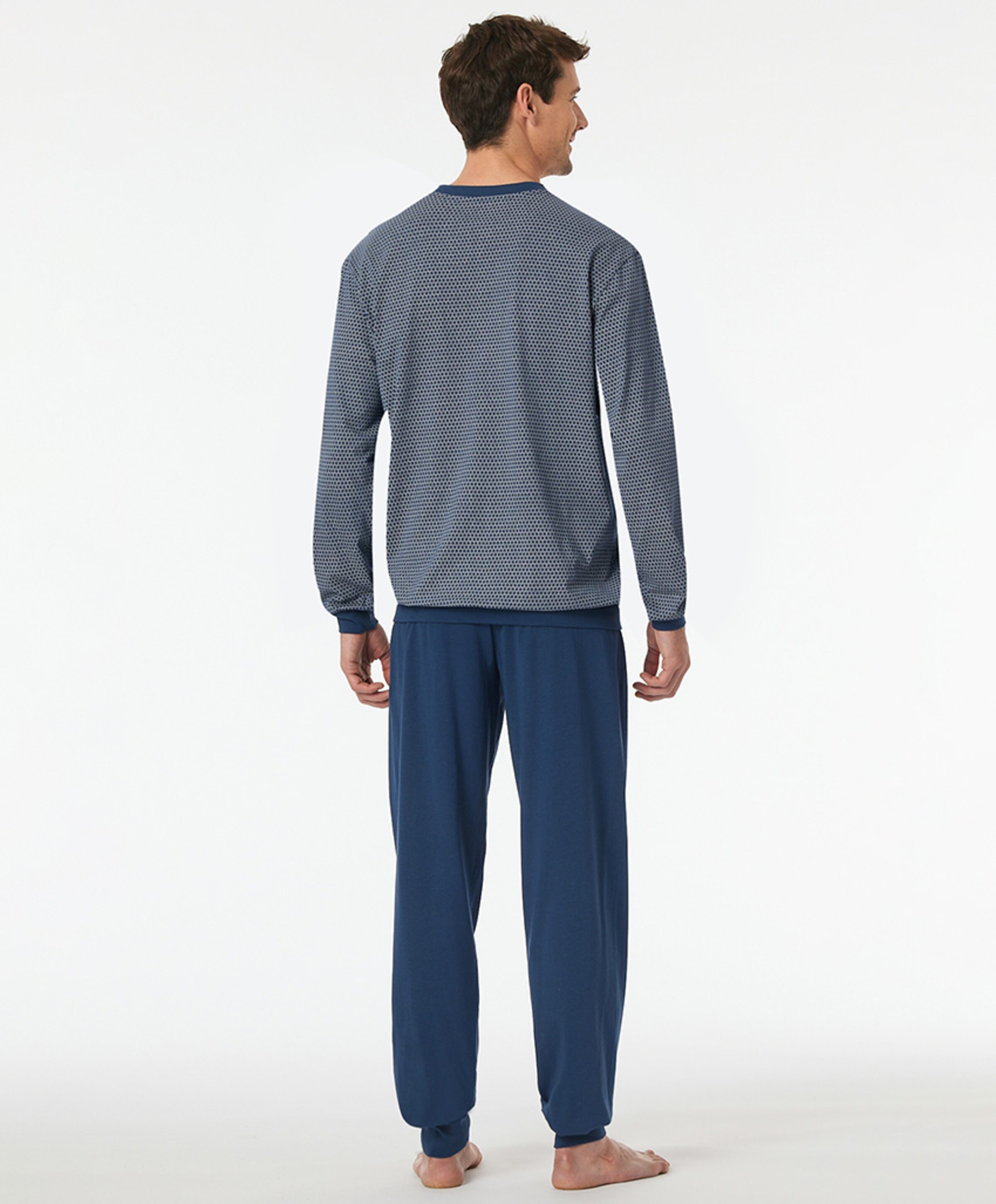 Schiesser Heren pyjamaset blauw