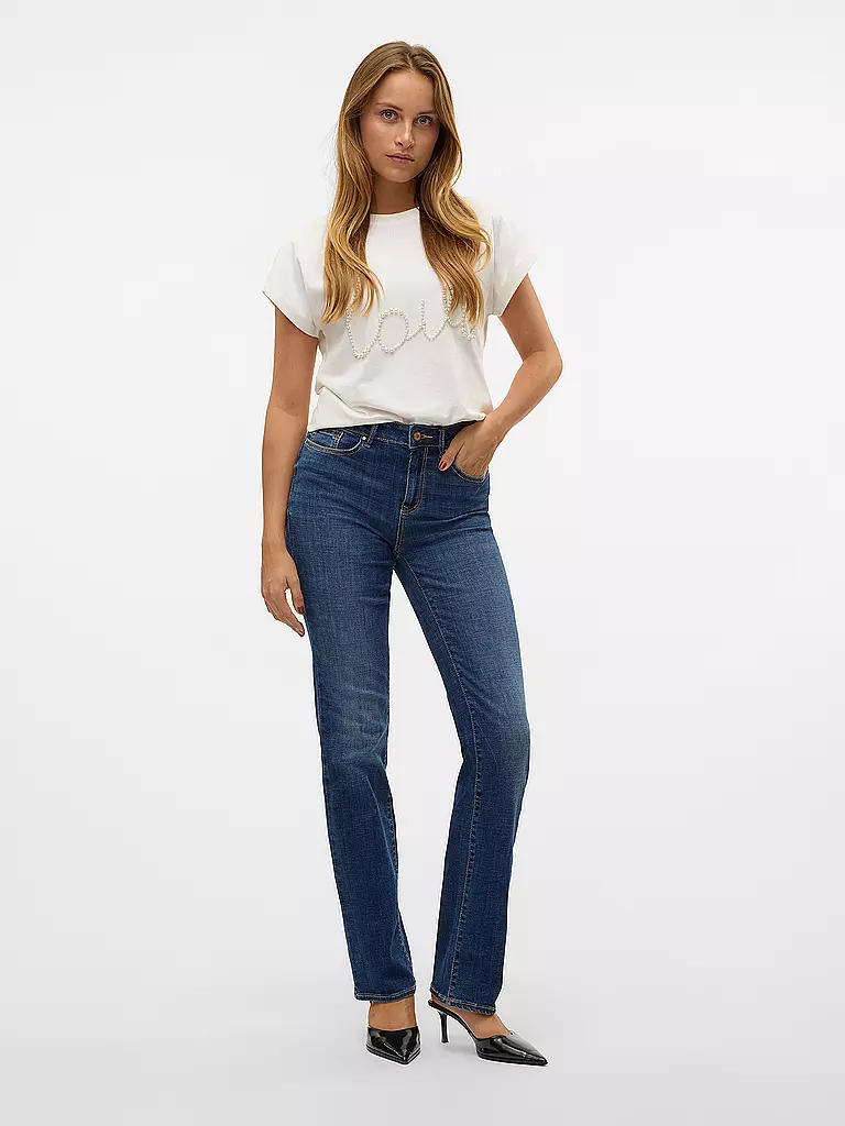 VERO MODA Jeans Straight Fit VMFLASH dunkelblau