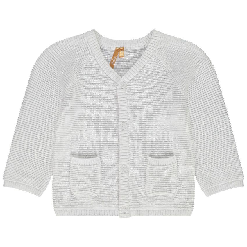 Gilet en tricot fantaisie uni pour bébé garçon - Blanc