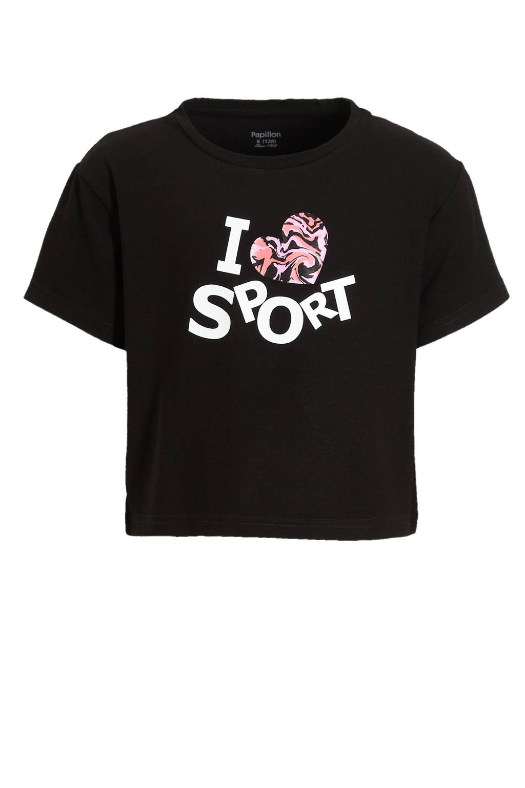 Papillon sportshirt zwart