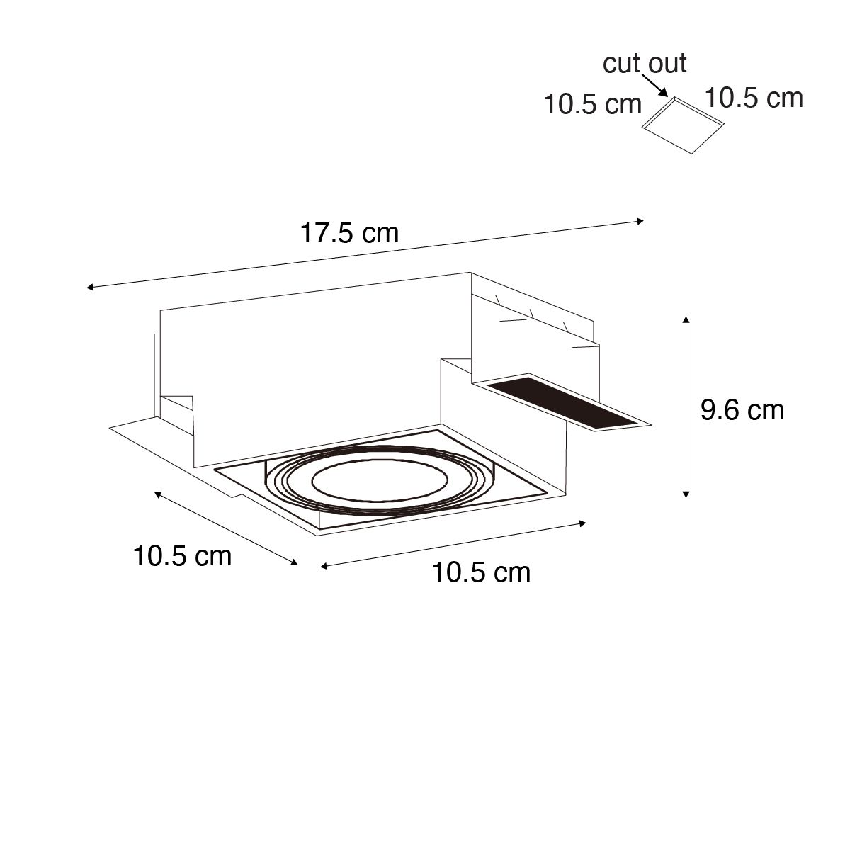 Inbouwspot wit GU10 AR70 trimless - Oneon
