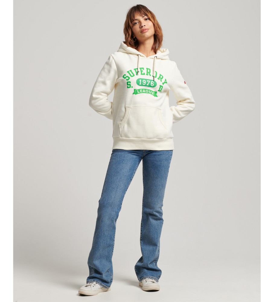 Moletom com capuz esportivo Superdry Vintage Logo, cor Off-White