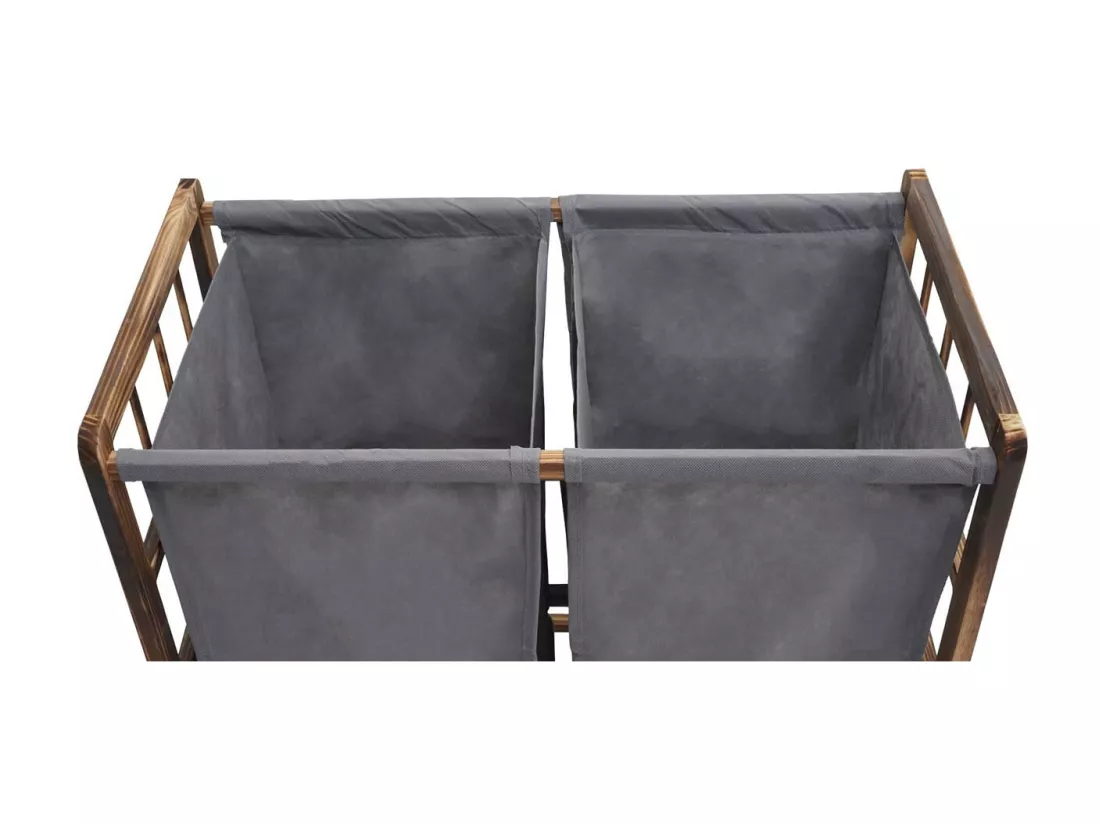 Collecteur de linge MCW-B60, brun, couvercle gris