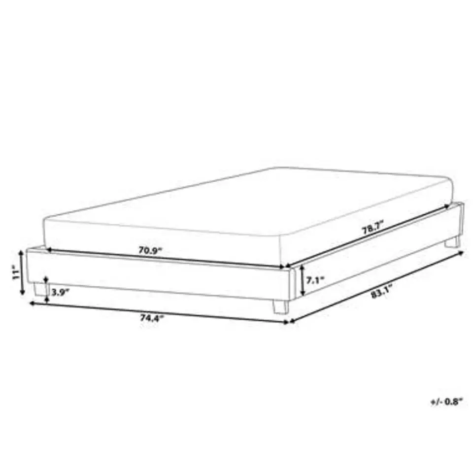 ROANNE - Tweepersoonsbed - Donkerhout - 180 x 200 cm - Polyester