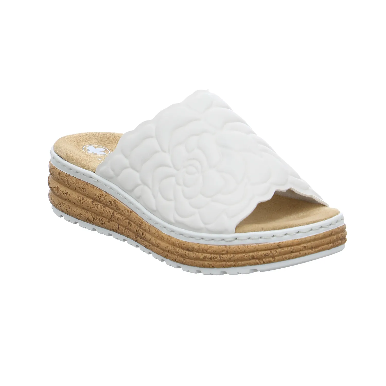 RIEKER Comfort-Pantolette Beige Lederimitat