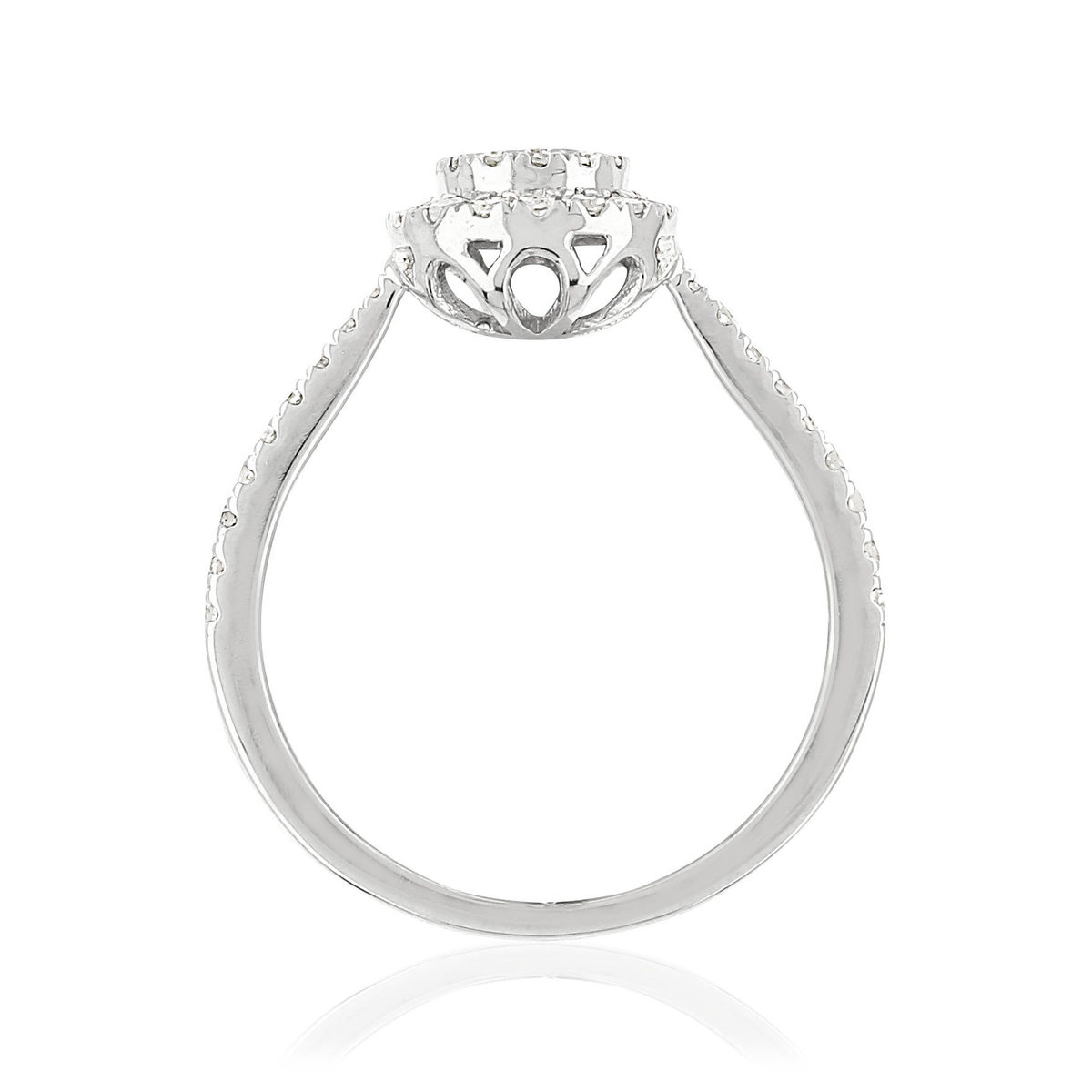 Bague or blanc 750 diamants