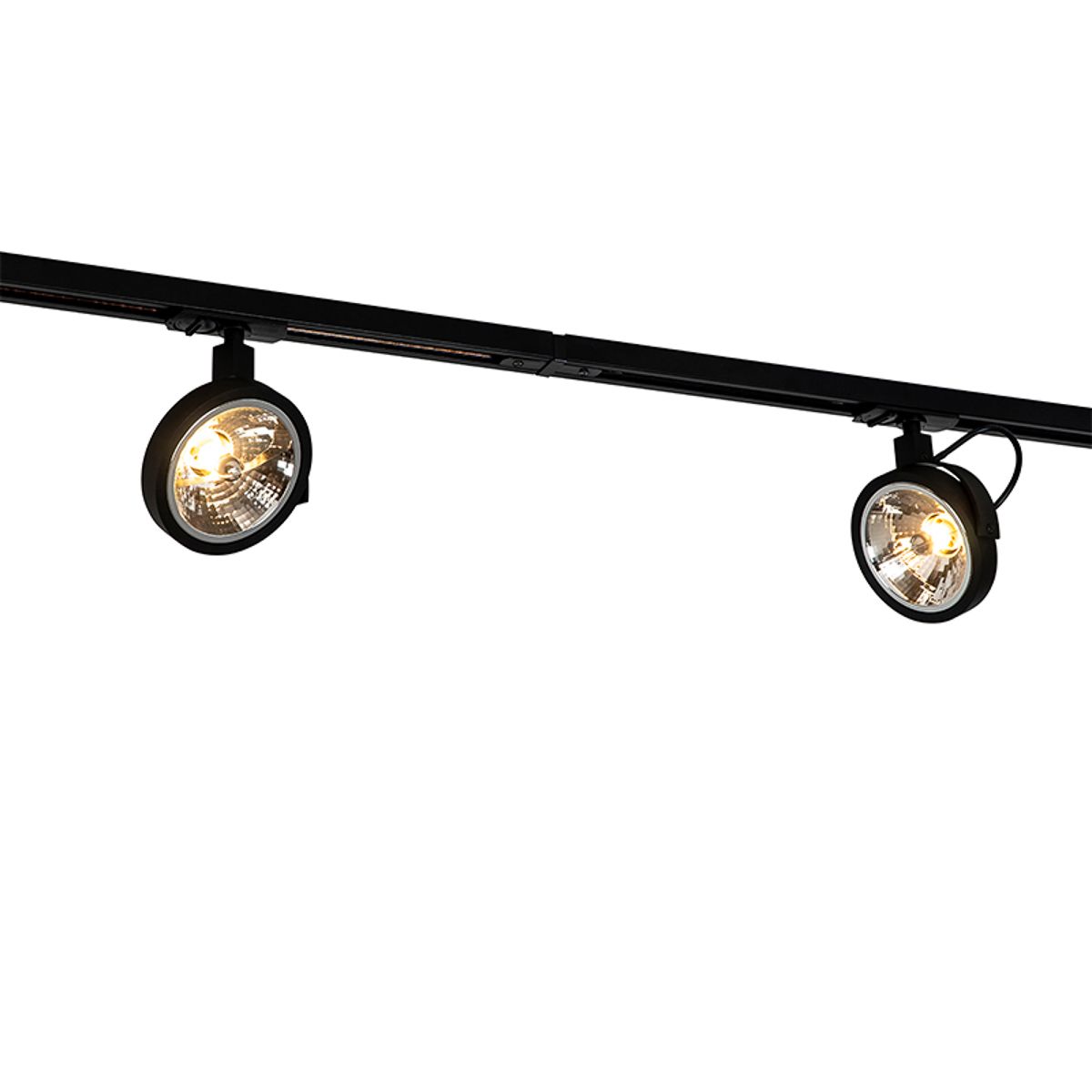 Modern railsysteem met 5 spots zwart 1-fase  - Iconic Go