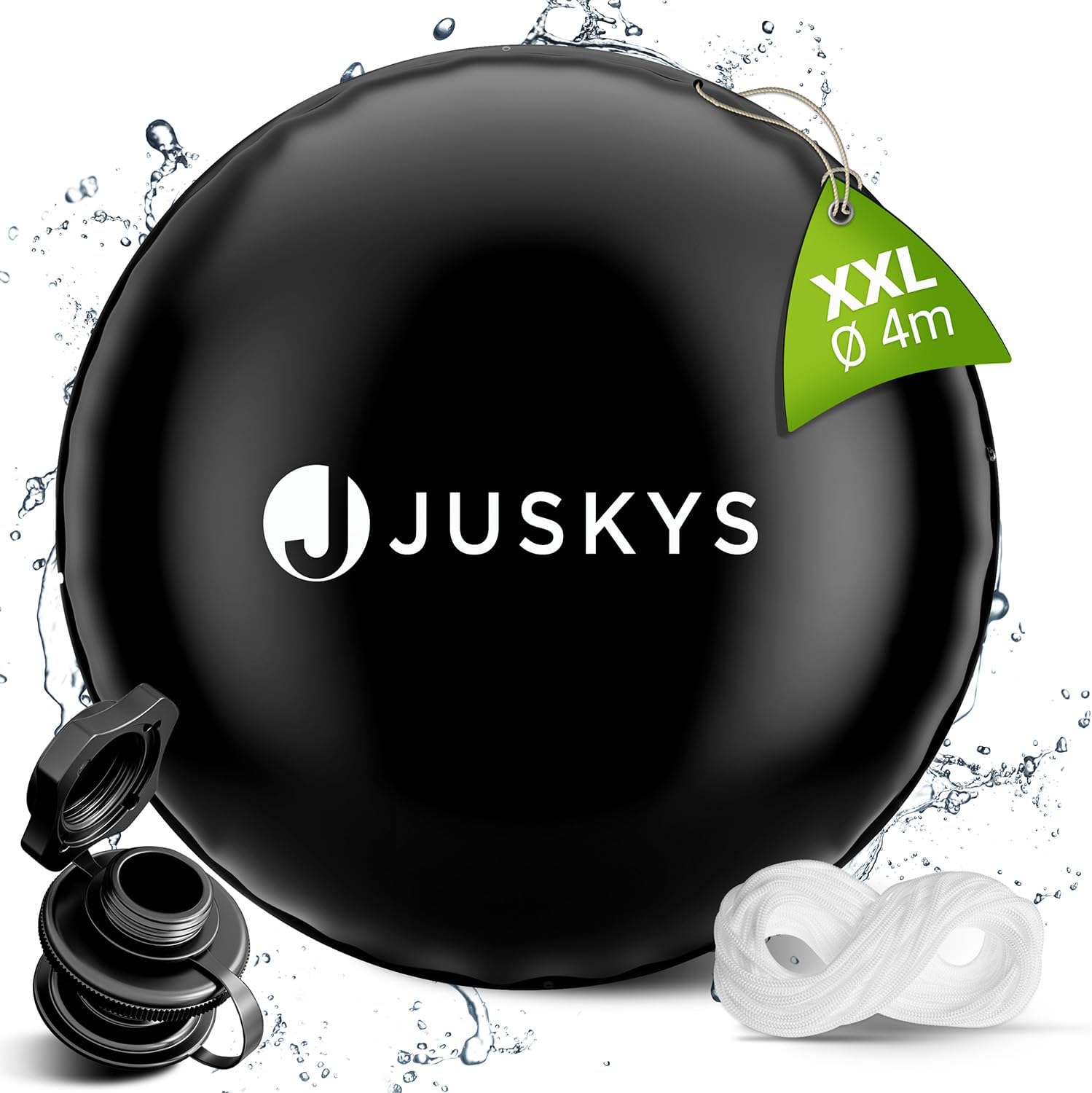 Juskys Poolabdeckung rund 4 m – aufblasbares Winter Poolkissen, Abdeckplane & Winterabdeckung für Pool & Whirlpool