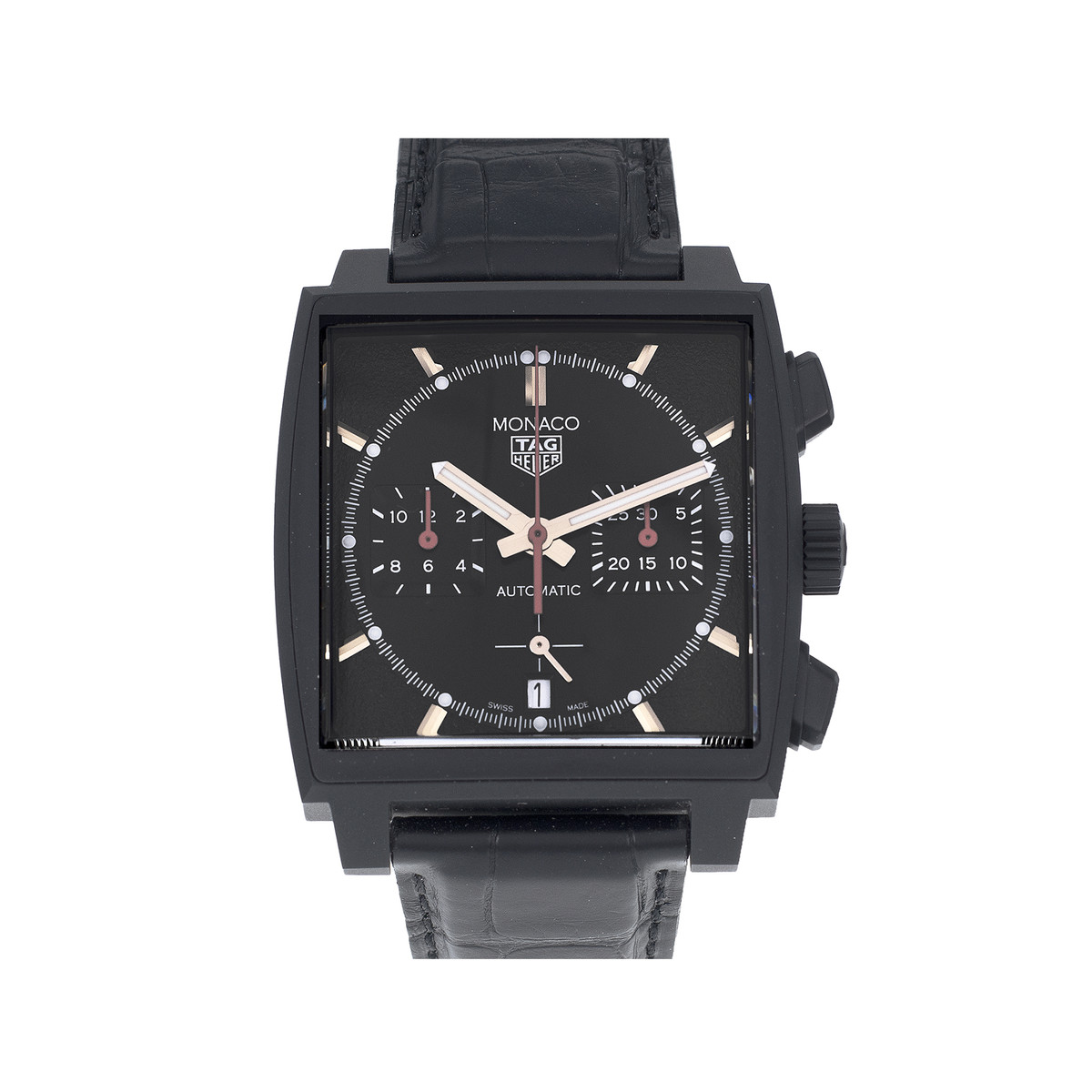 Montre d'occasion TAG Heuer Monaco homme automatique cuir noir