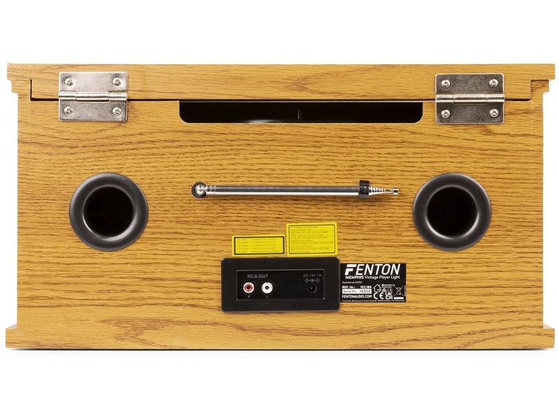 Fenton Plattenspieler Memphis Vintage Hellbraun Retro Plattenspieler mit Radio, Bluetooth, Media-Player und Umwandlungsmöglichkeit für Schallplatten und Kassetten