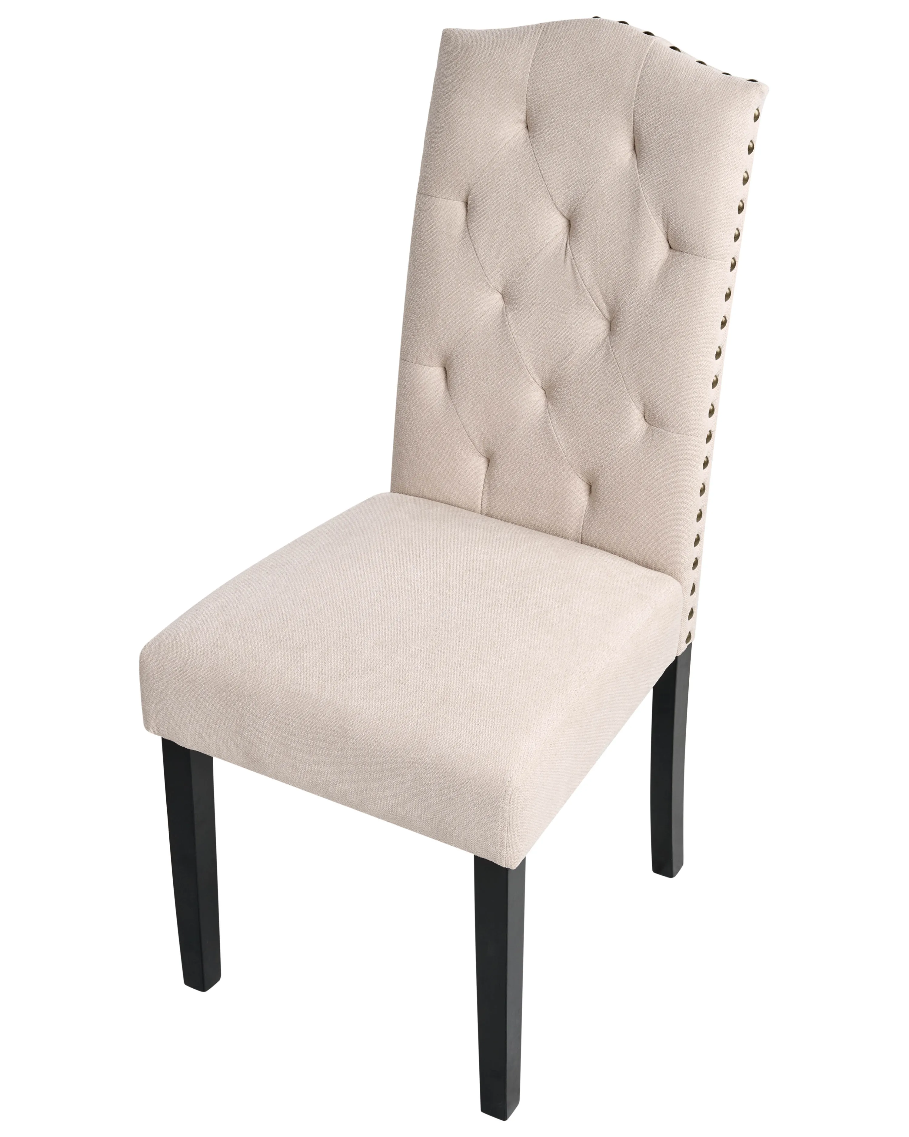 Set van 2 eetkamerstoelen SHIRLEY Stof Lichtbeige