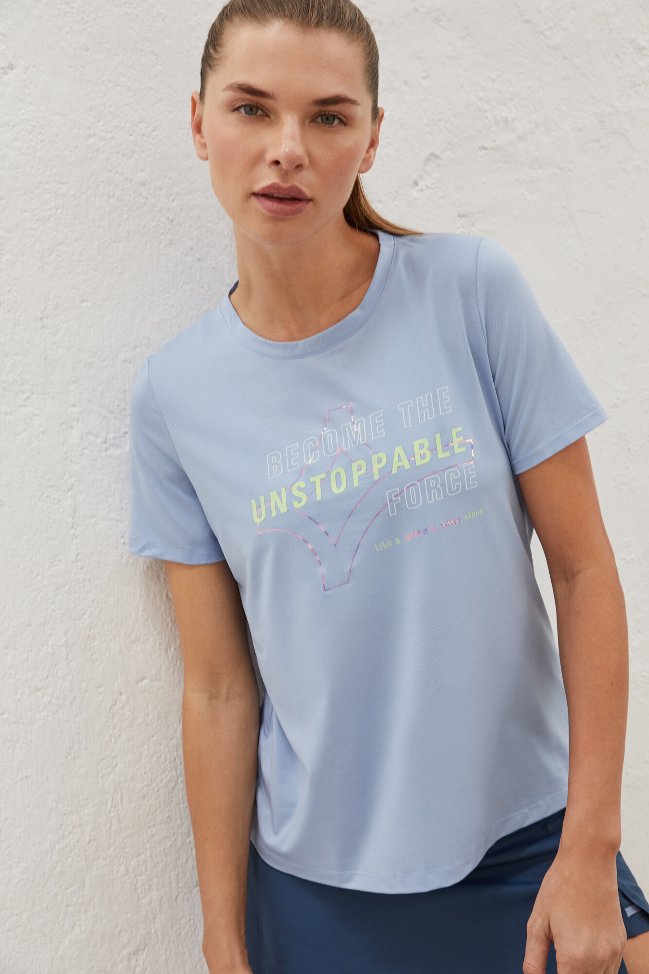 Camiseta Azul de Abertura - Azul