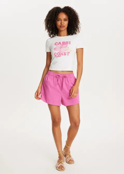 T-shirt met print capri coast wit (WIT)