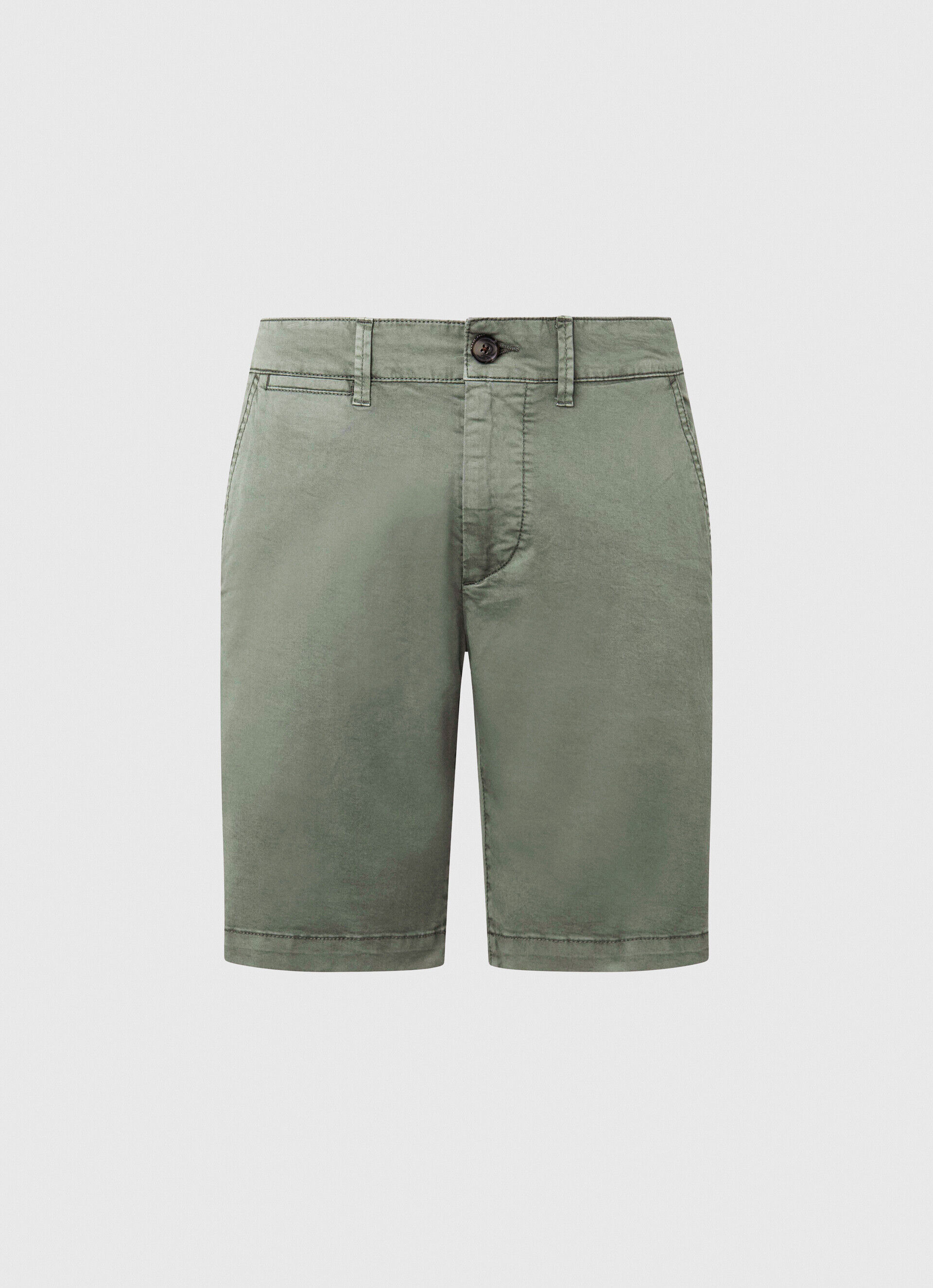 Bermuda chinesa de algodão - verde-musgo