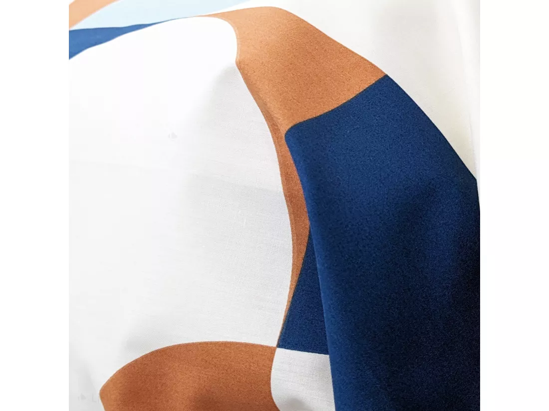 Taie de traversin 240x43 cm percale de coton MODULO bleu cobalt