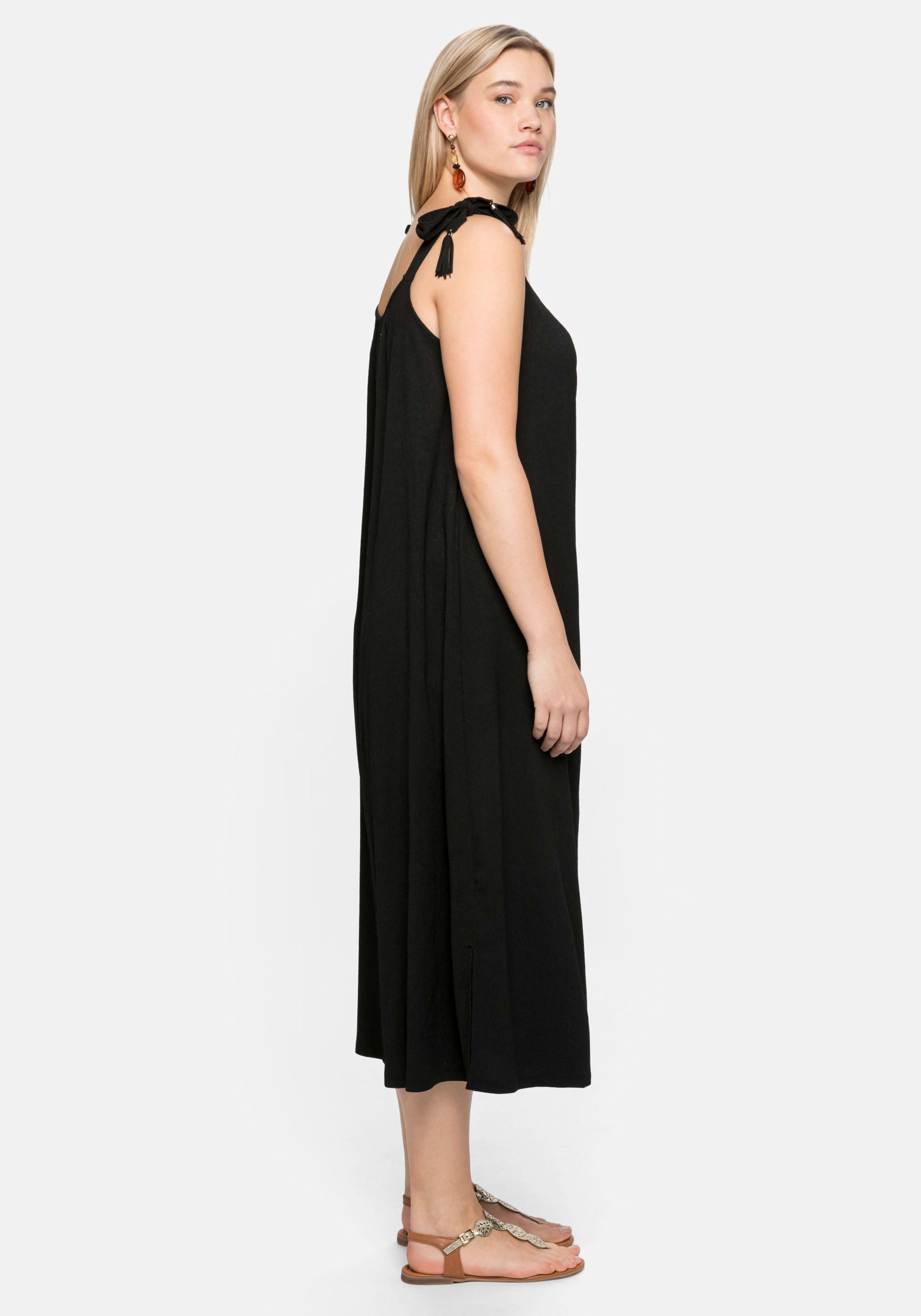 Midi-Jerseykleid in A-Linie, mit verspielten Details