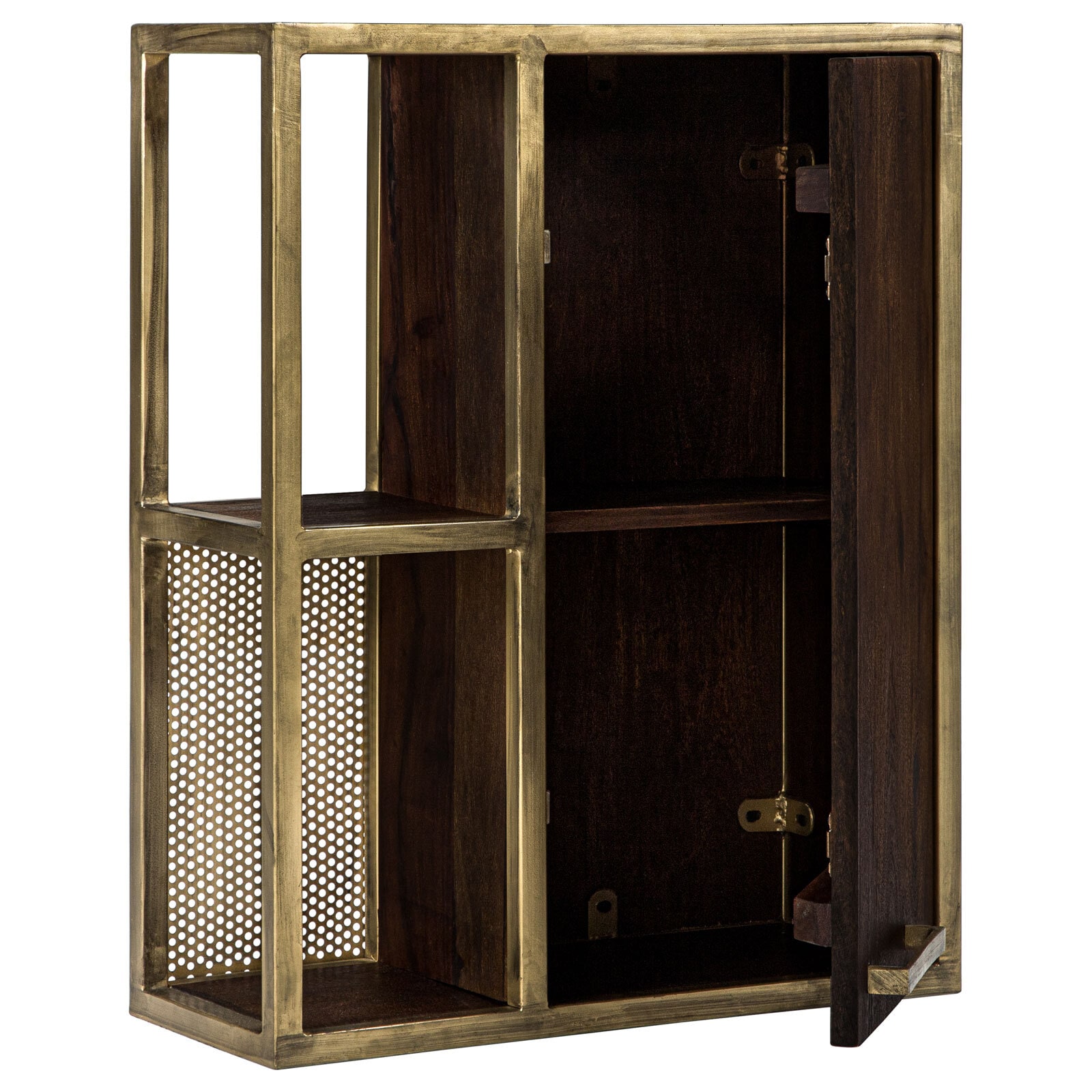 Hängeschrank GOLDEN BATH 52 x 66 cm Braun/ Goldfarbig