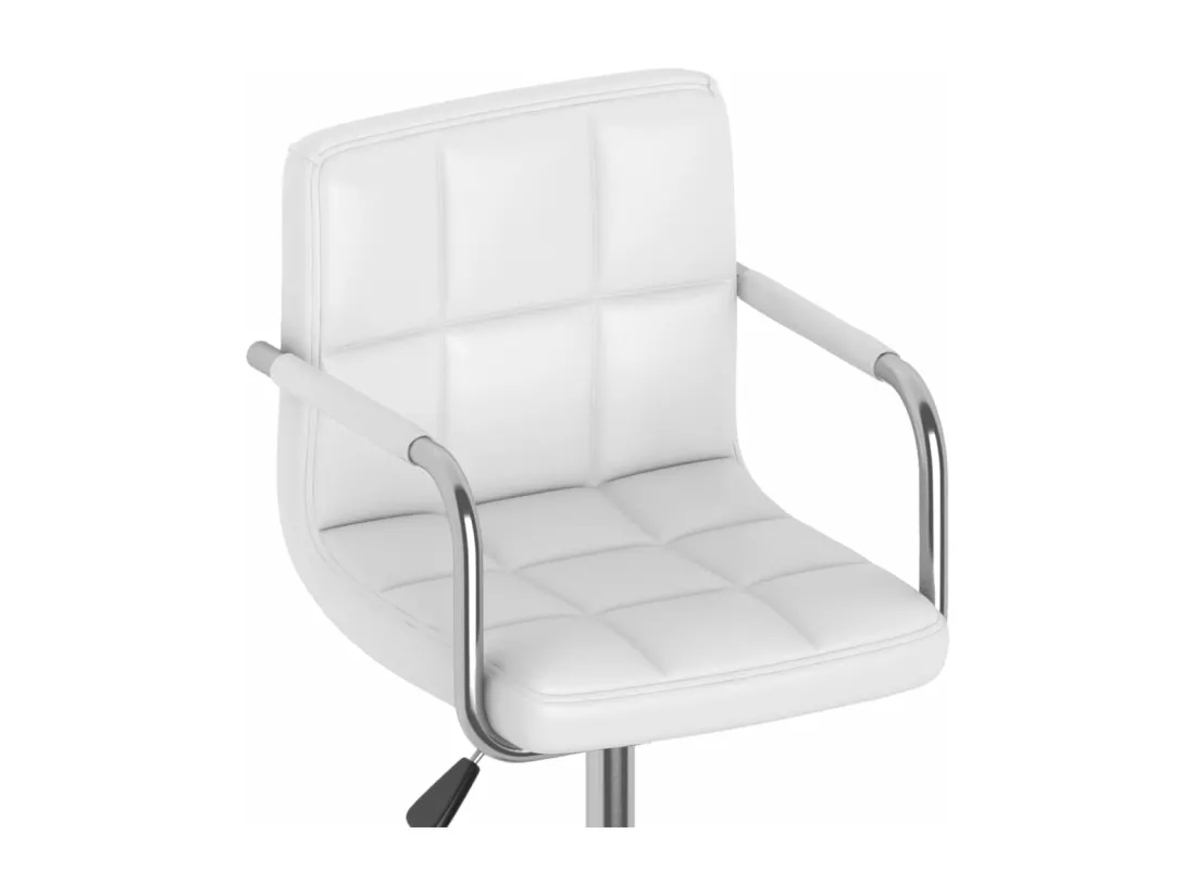 Chaise de bureau pivotante Blanc Similicuir