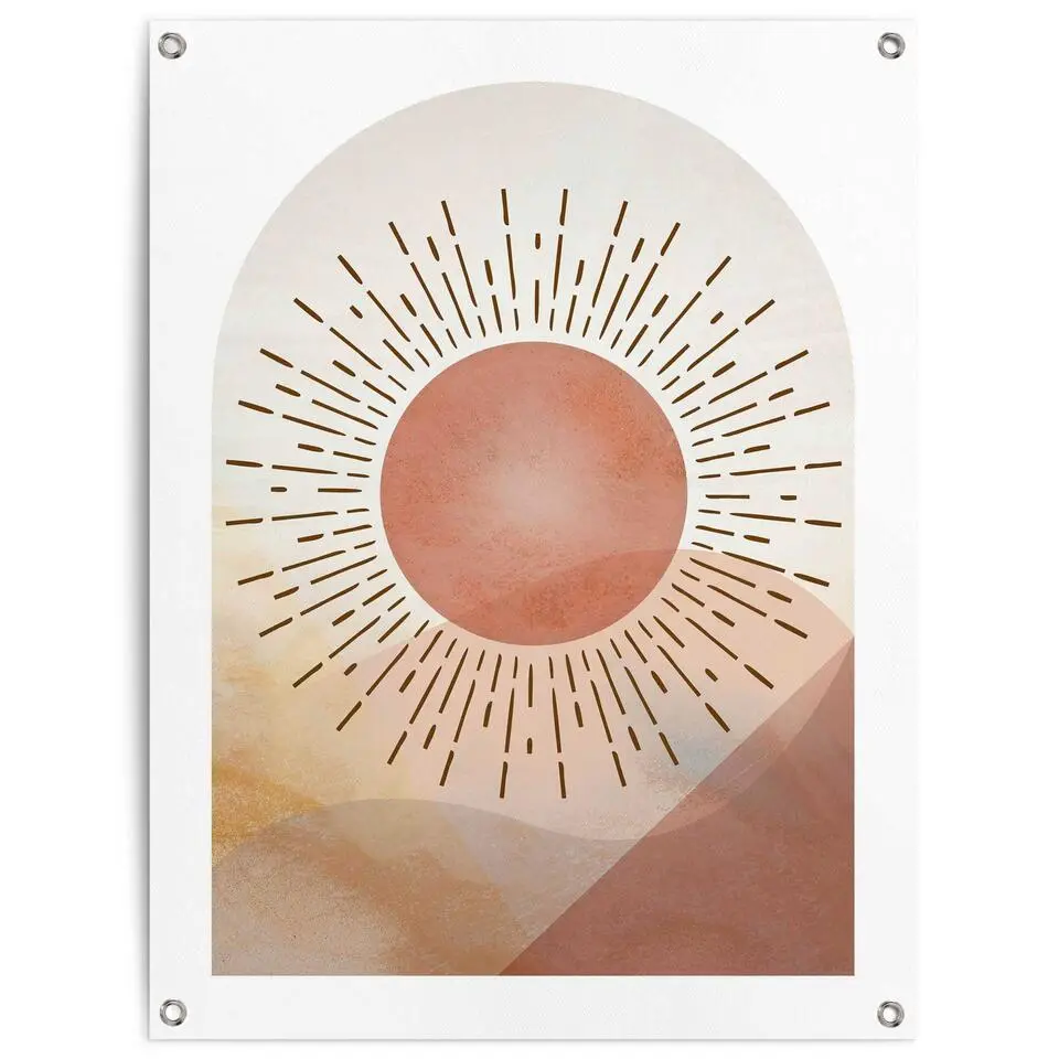 Tuinposter Zon - 80x60cm - Bruin