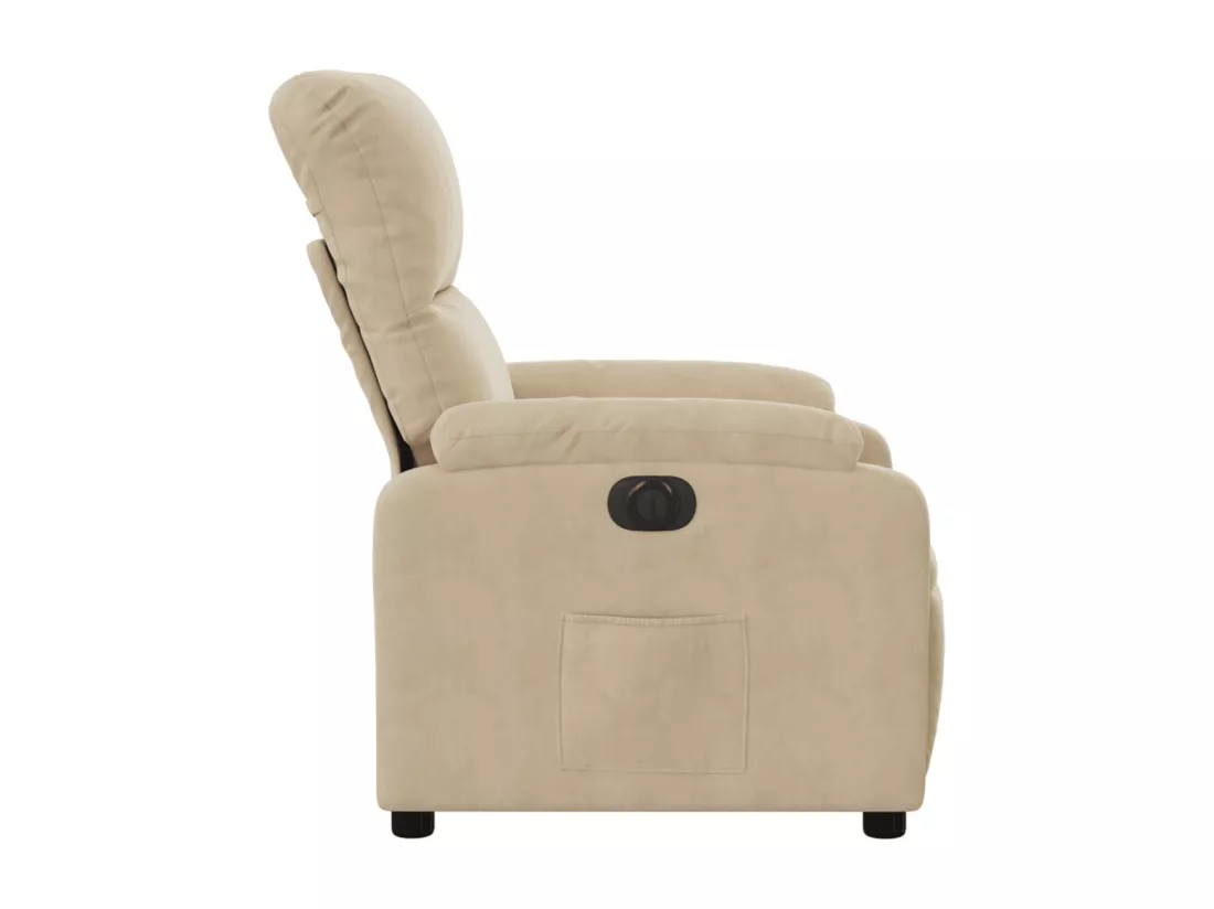 Fauteuil inclinable électrique crème tissu microfibre