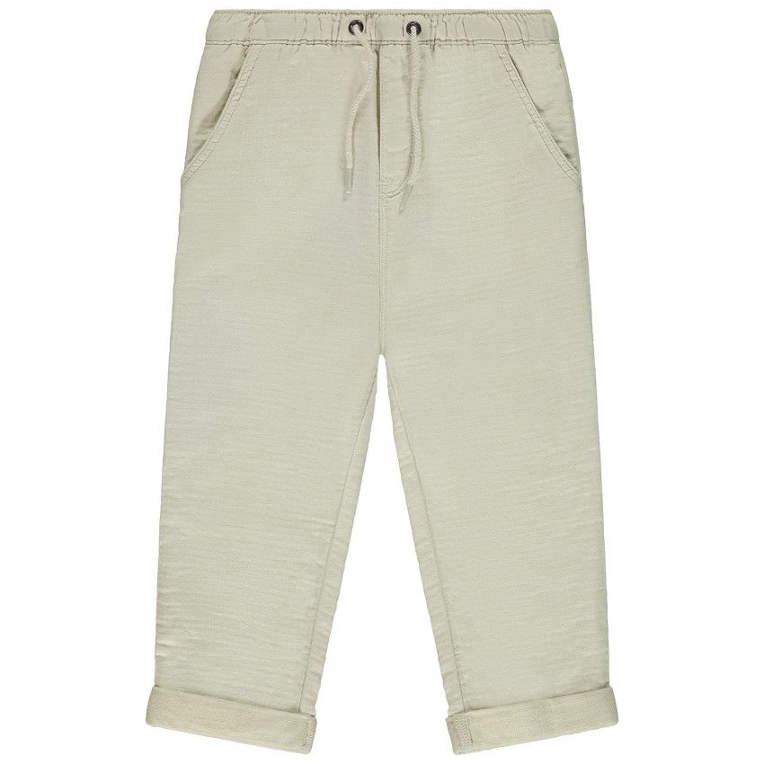 Pantalon uni en toile pour bébé garçon - Ecru