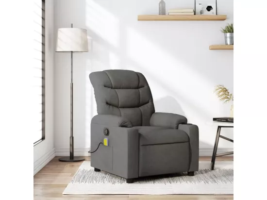 Fauteuil massant inclinable Gris foncé Tissu