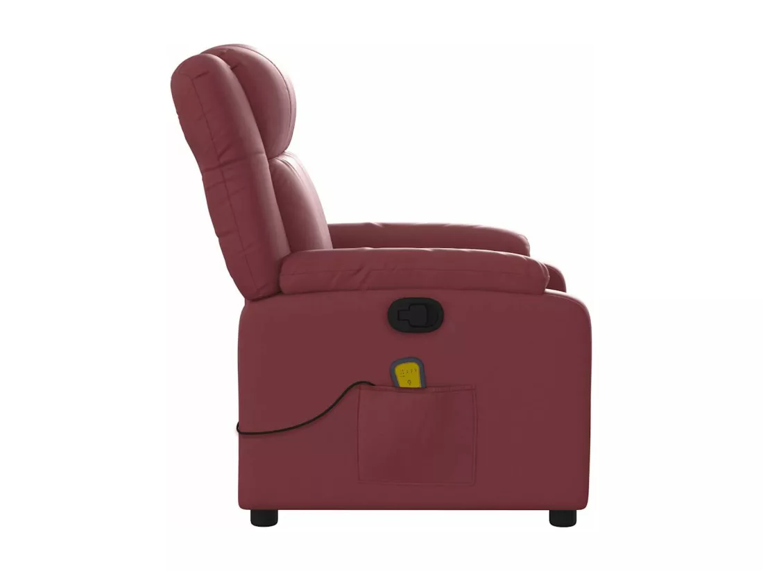 Fauteuil massant inclinable Rouge bordeaux Similicuir
