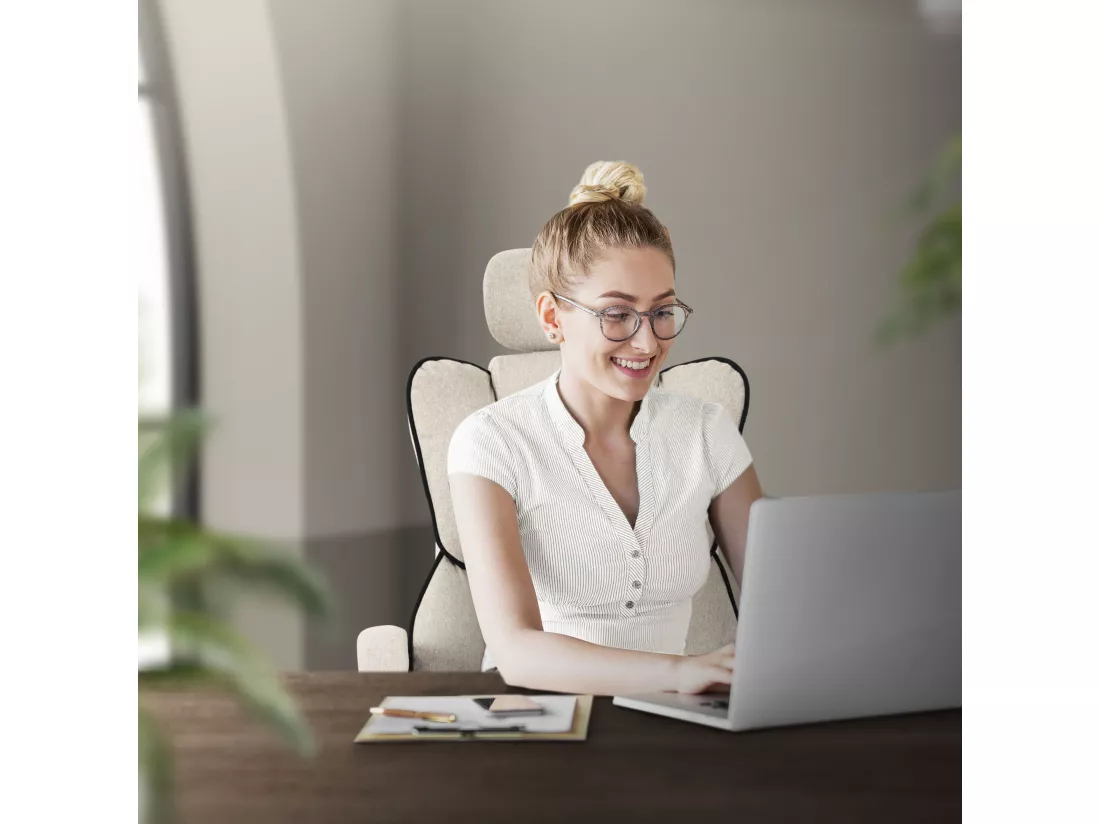 ML-Design Chaise de Bureau Ergonomique, Beige, Réglable en Hauteur avec Dossier Haut