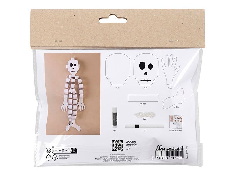 Creativ Company Bastelset Halloween Skelett Papierdeko