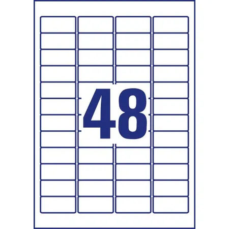 Avery Zweckform J4791-25 Adress-Etiketten,A4 45,7 x 21,2 mm, 25 Bogen/1.200 Etiketten, weiß