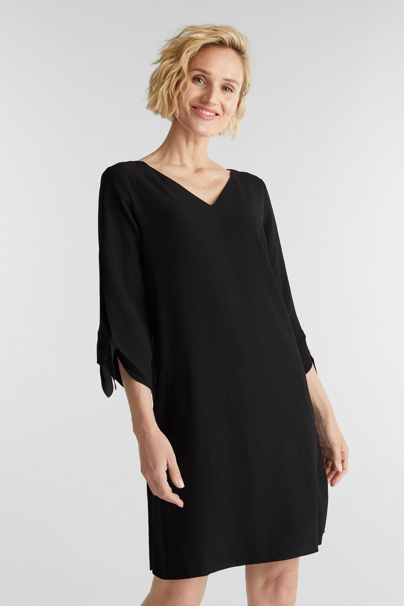 Vestido crepe folgado - Preto