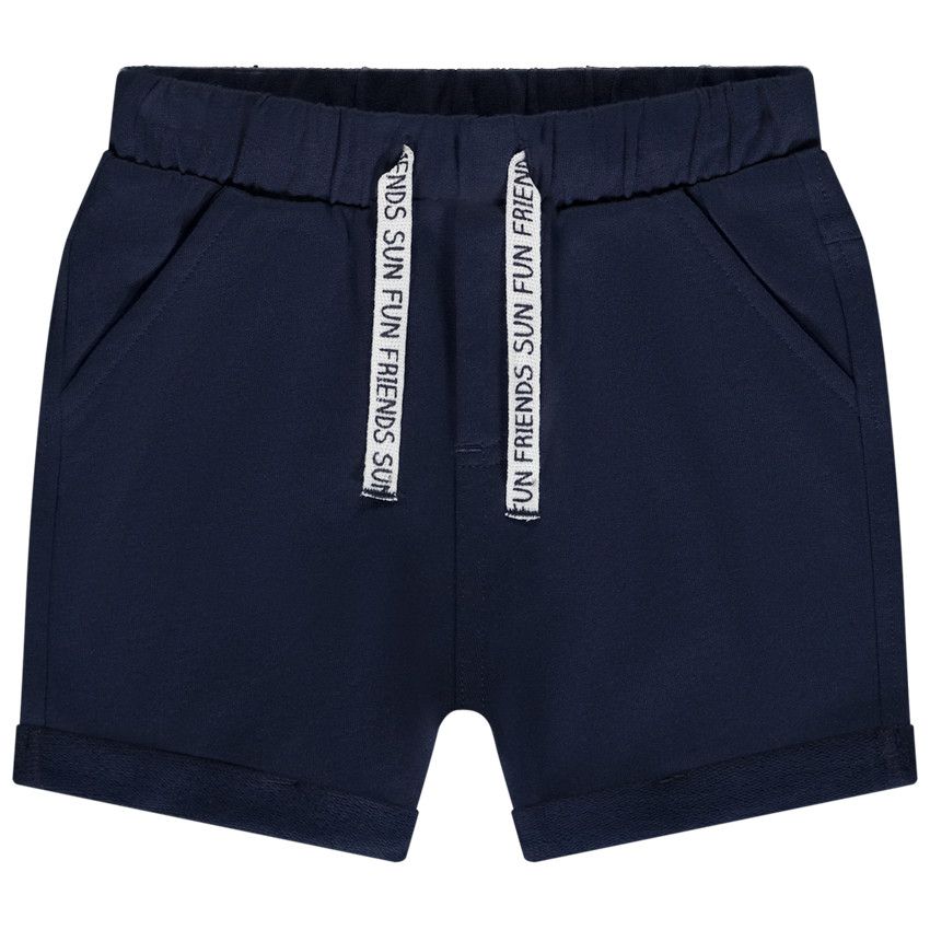 Bermuda en molleton uni pour bébé garçon - Bleu marine