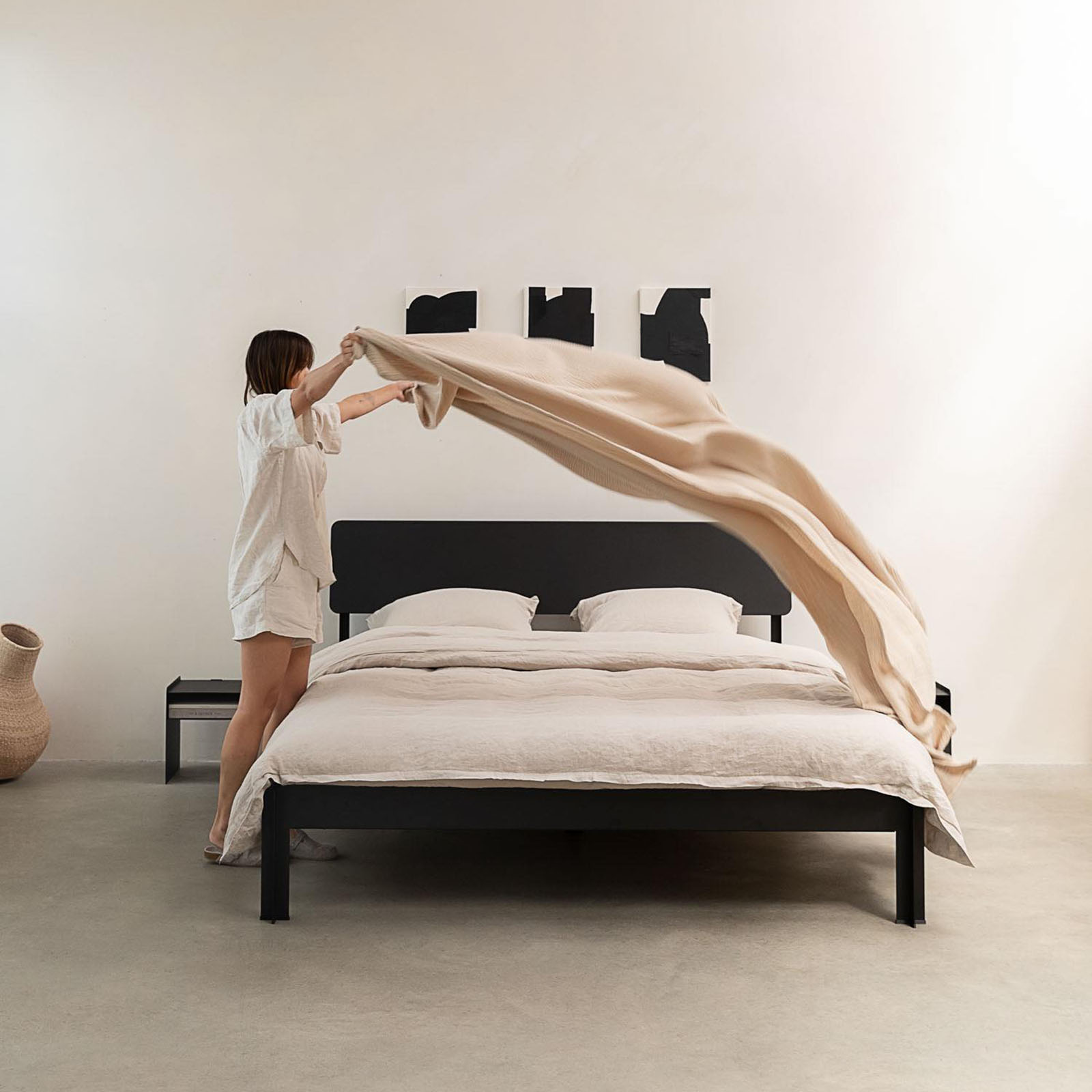Stalen bedframe °03 | Zwart 180 x 210 cm