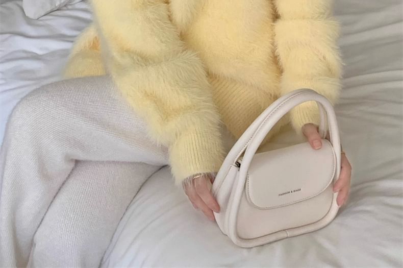 Honey River - V-hals effen, pluizige oversized trui
