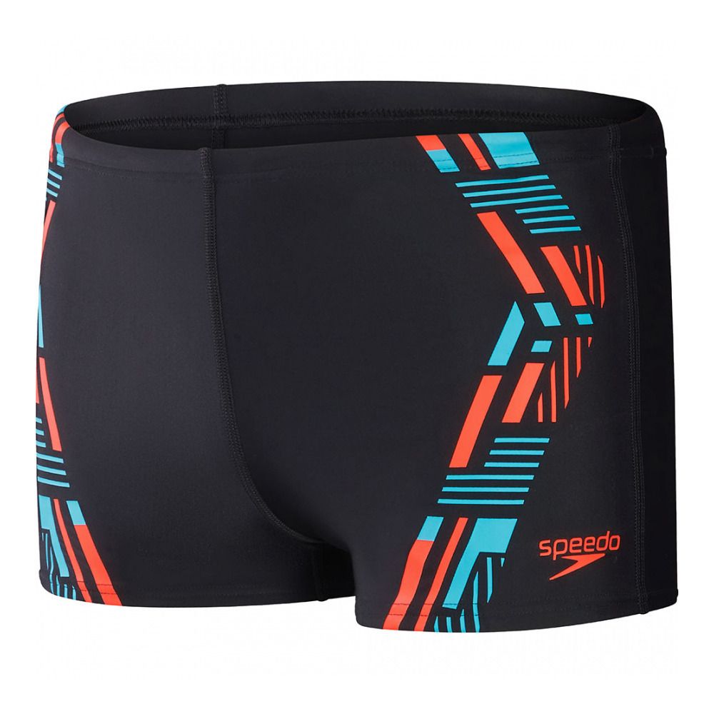 Speedo ECO TECH PRINT AQSH - Short de bain Homme black/orange