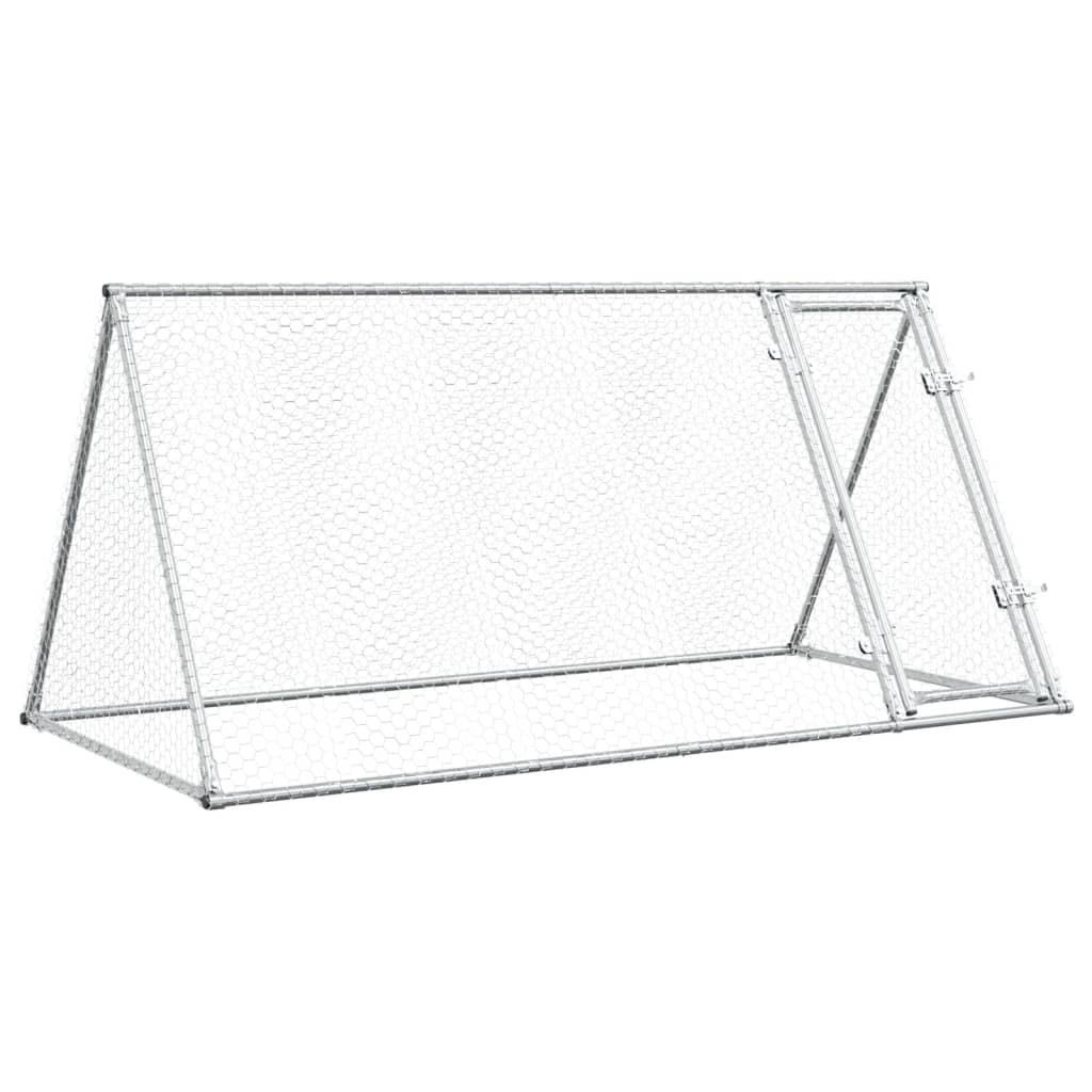 Gaiola para galinhas vidaXL, aço galvanizado, prata, 200x105x91 cm